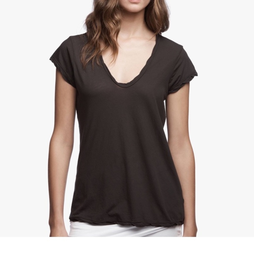 James Perse 3 High Gauge Deep V Tee